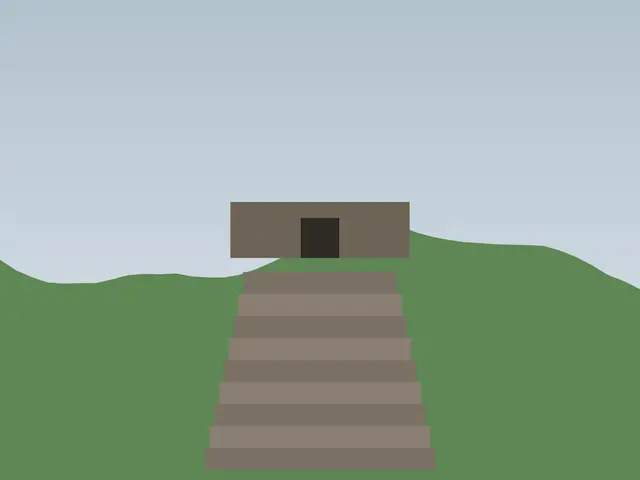 Stone steps up to the main gate