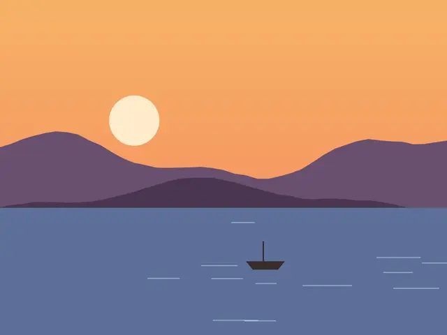 Boating on Venna Lake at sunset